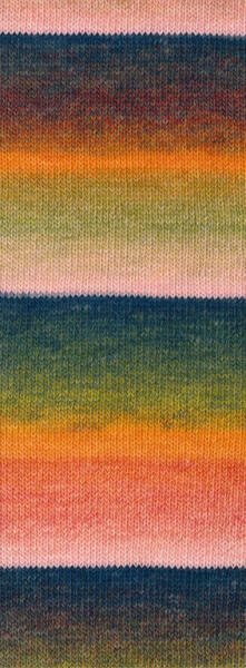 515 - Zartrosa/Apricot/Orange/Gelb/Grüngrau/Ocker/Petrol